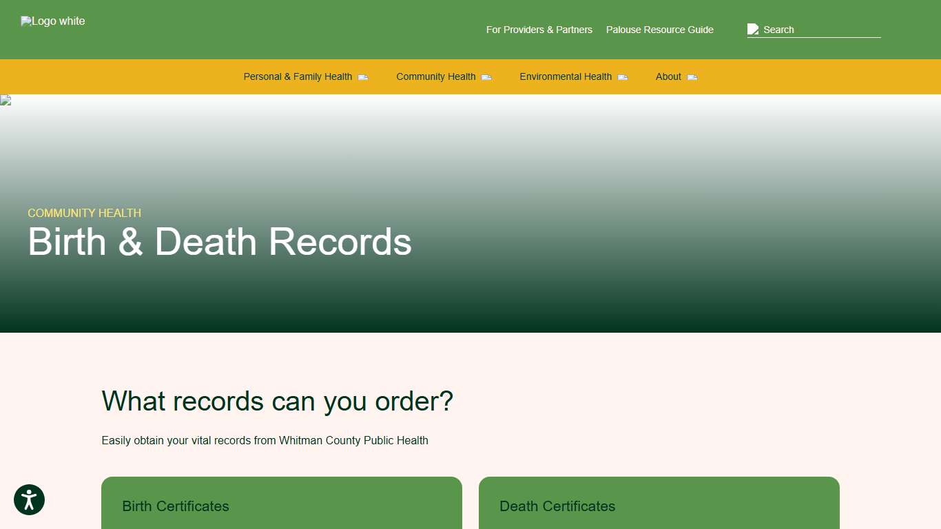 Whitman County | Birth & Death Records